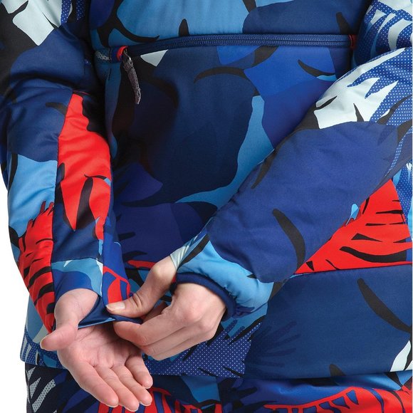 The North Face Fallback Hoodie Blue Hawaii Palm Hoodie Jacket Coat S - Picture 2 of 9